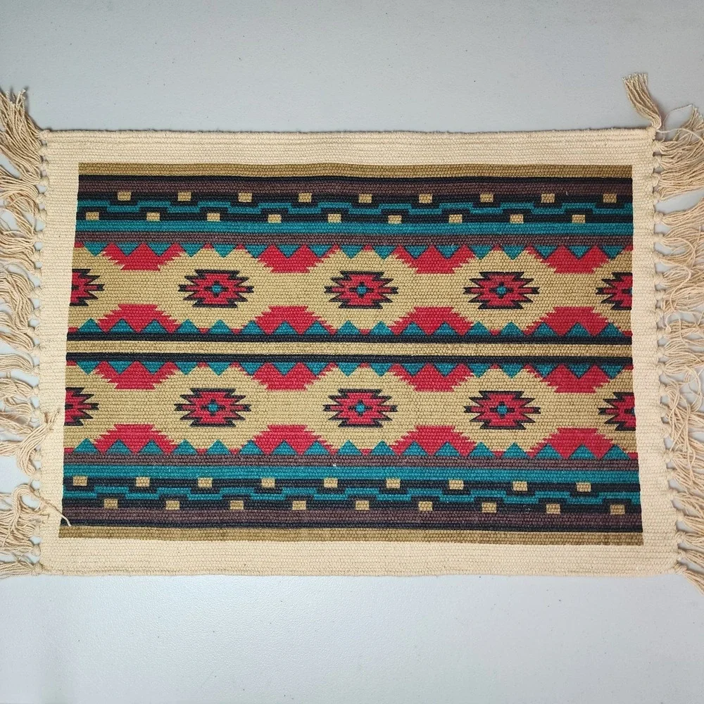 Southwestern 6 KOKOPELLI Cotton Woven Placemats EL PASO SADDLE BLANKET CO